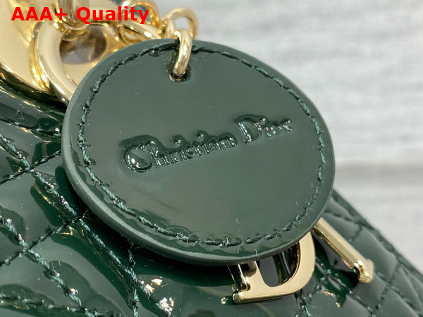 Dior Mini Lady Dior Bag in Pine Green Patent Cannage Calfskin Replica