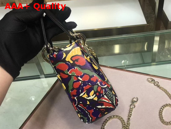 Dior Mini Lady Dior Bag in Printed Calfskin Black Replica