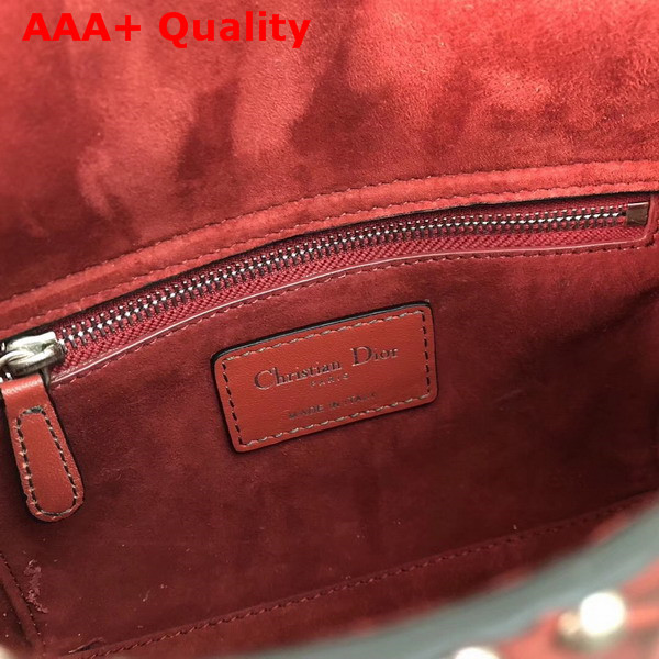 Dior Mini Lady Dior Bag in Red Studded Calfskin Replica