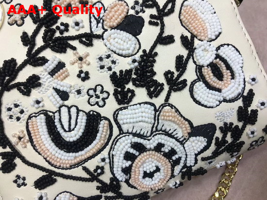 Dior Mini Lady Dior Bag in White Embroidered Calfskin Replica