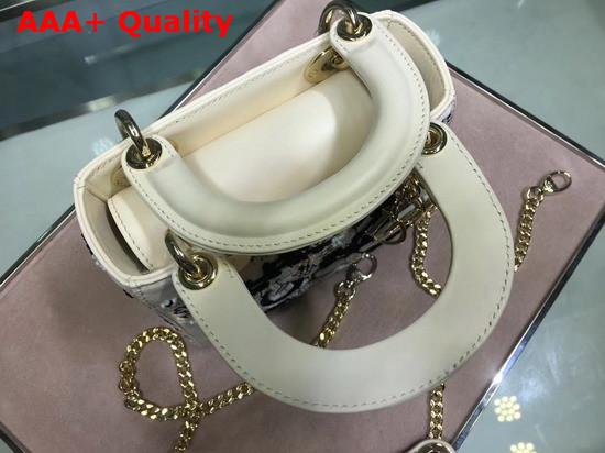 Dior Mini Lady Dior Bag in White Embroidered Calfskin Replica