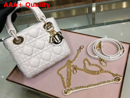 Dior Mini Lady Dior Bag in White Lambskin Replica