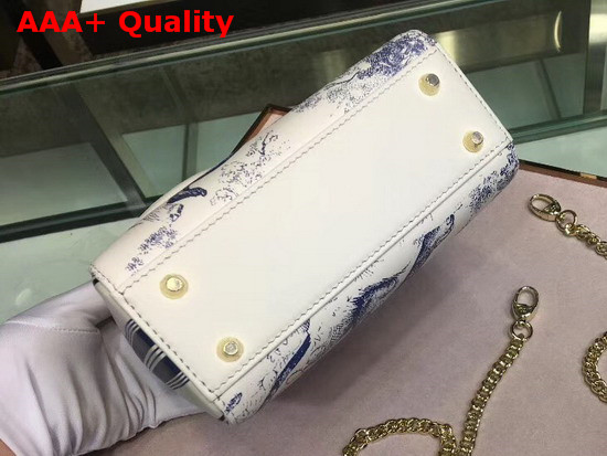 Dior Mini Lady Dior Toile De Jouy Bag Ivory Smooth Calfskin Replica