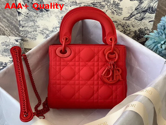 Dior Mini Lady Dior Ultra Matte Bag in Red Replica