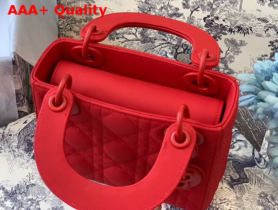 Dior Mini Lady Dior Ultra Matte Bag in Red Replica