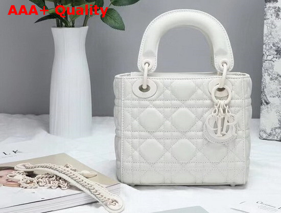 Dior Mini Lady Dior Ultra Matte Bag in White Replica