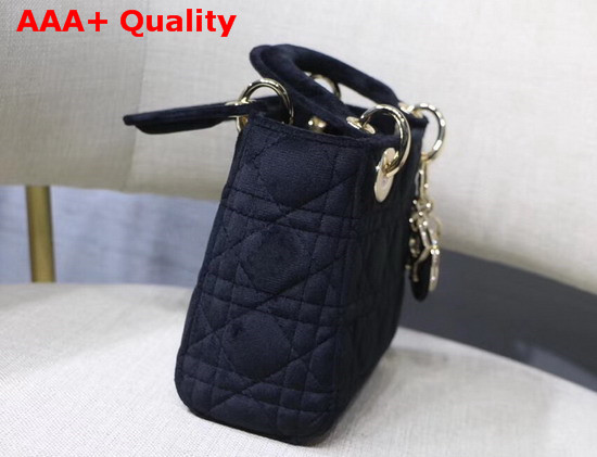 Dior Mini Lady Dior Velvet Bag in Black Replica