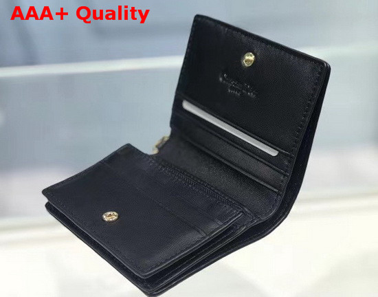 Dior Mini Lady Dior Wallet in Black Cannage Calfskin Replica