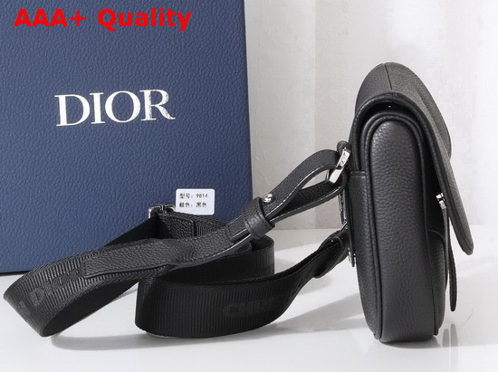 Dior Mini Saddle Bag Black Grained Calfskin 1ADPO191YMJ Replica