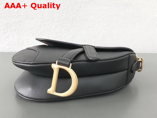 Dior Mini Saddle Bag in Black Embossed Grained Calfskin Replica