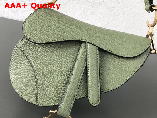 Dior Mini Saddle Bag in Green Embossed Grained Calfskin Replica