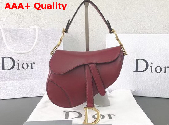 Dior Mini Saddle Bag in Red Calfskin Replica