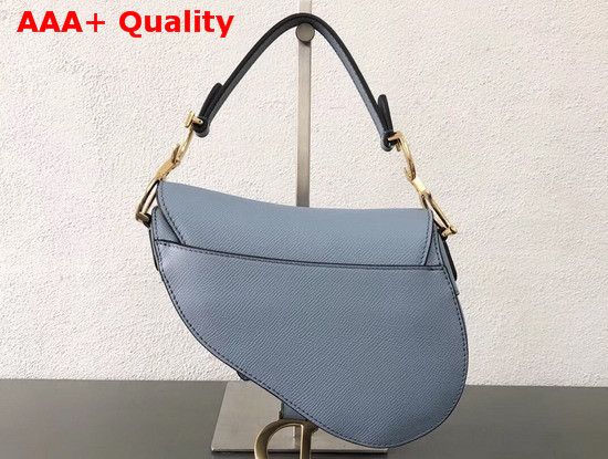 Dior Mini Saddle Bag in Sky Blue Embossed Grained Calfskin Replica