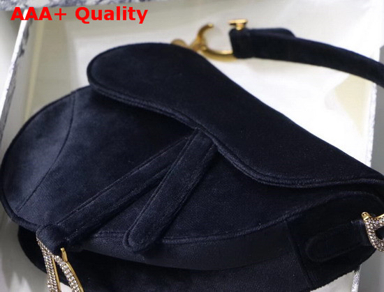 Dior Mini Saddle Velvet Bag in Black Replica