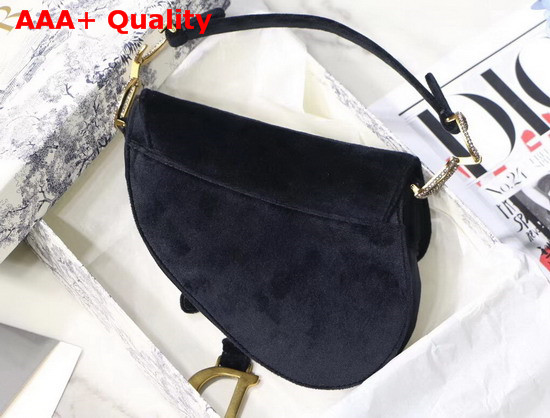 Dior Mini Saddle Velvet Bag in Black Replica