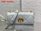 Dior Miss Caro Mini Bag in Light Blue Macrocannage Lambskin Replica