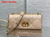 Dior Miss Caro Mini Bag in Powder Beige Macrocannage Lambskin Replica