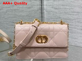 Dior Miss Caro Mini Bag in Powder Pink Macrocannage Lambskin Replica