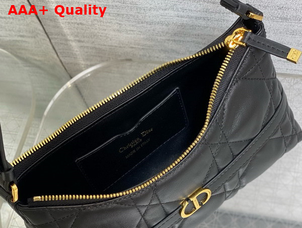 Dior Miss Caro Mini Hobo Shoulder Bag in Black Macrocannage Lambskin Replica