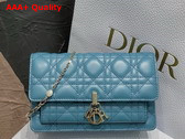 Dior Miss Dior Chain Pouch in Cloud Blue Cannage Lambskin Replica