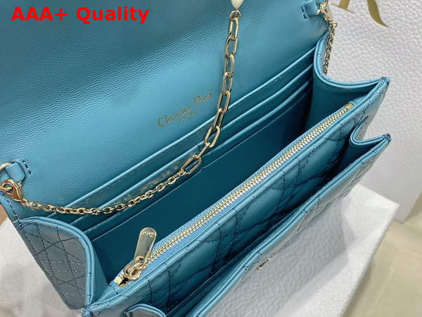 Dior Miss Dior Chain Pouch in Cloud Blue Cannage Lambskin Replica