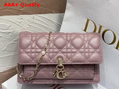 Dior Miss Dior Chain Pouch in Nude Pink Cannage Lambskin Replica