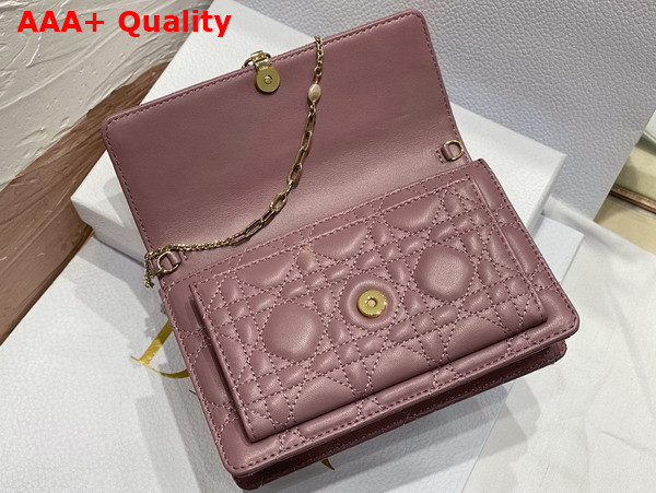 Dior Miss Dior Chain Pouch in Nude Pink Cannage Lambskin Replica