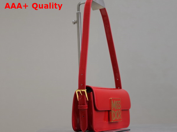 Dior Miss Dior Flap Bag Red Patent Calfskin Replica