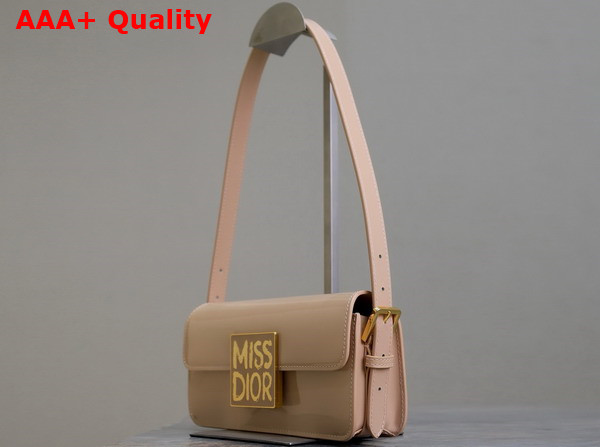 Dior Miss Dior Flap Bag Rope Beige Patent Calfskin Replica