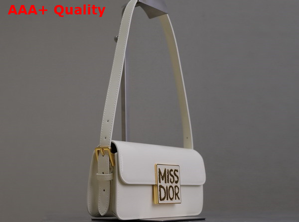 Dior Miss Dior Flap Bag White Patent Calfskin Replica