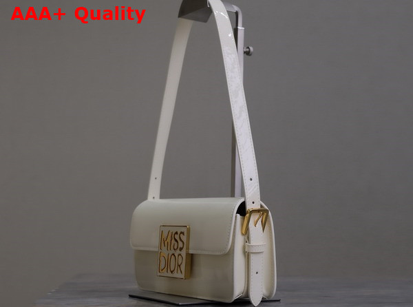 Dior Miss Dior Flap Bag White Patent Calfskin Replica