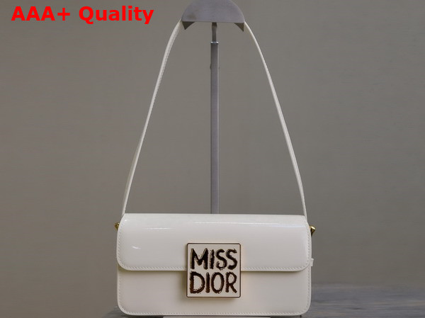 Dior Miss Dior Flap Bag White Patent Calfskin Replica