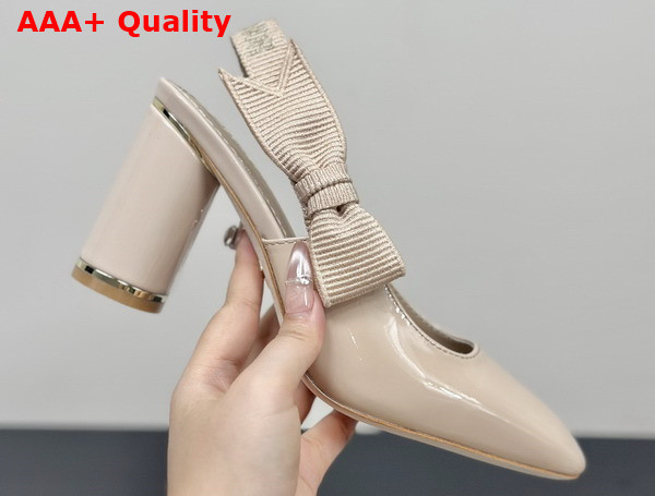 Dior Miss Dior Paris Slingback Pump in Nude Patent Calfskin Replica