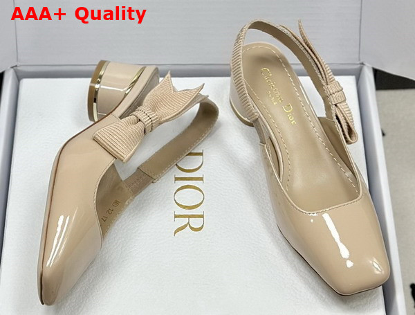 Dior Miss Dior Paris Slingback Pump in Nude Patent Calfskin Replica