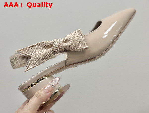 Dior Miss Dior Paris Slingback Pump in Nude Patent Calfskin Replica