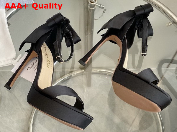 Dior Mlle Dior Heeled Sandal Black Satin Replica