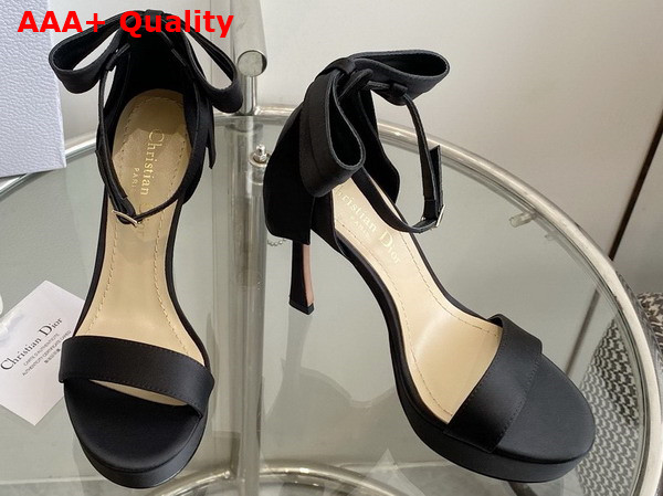 Dior Mlle Dior Heeled Sandal Black Satin Replica