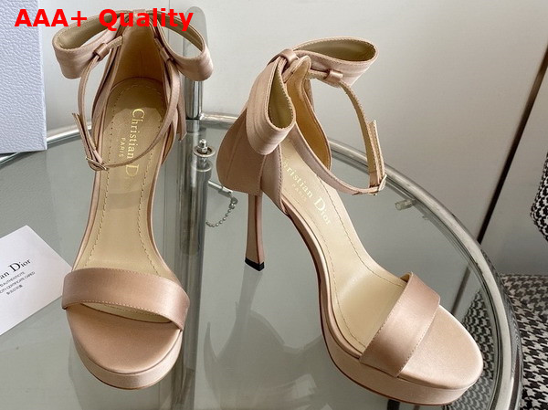 Dior Mlle Dior Heeled Sandal Rose Des Vents Satin Replica