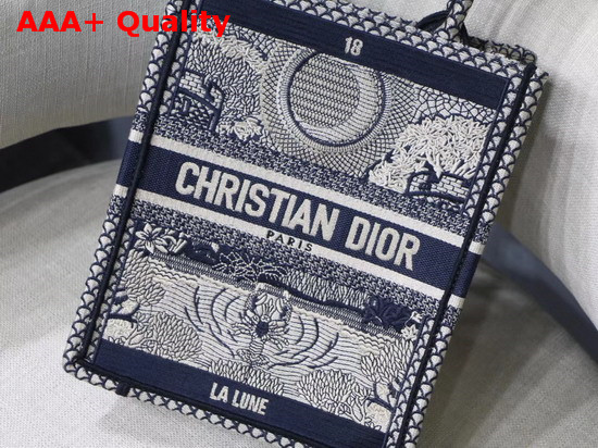 Dior Moon Vertical Dior Book Tote Tarot Embroidered Canvas Bag Replica