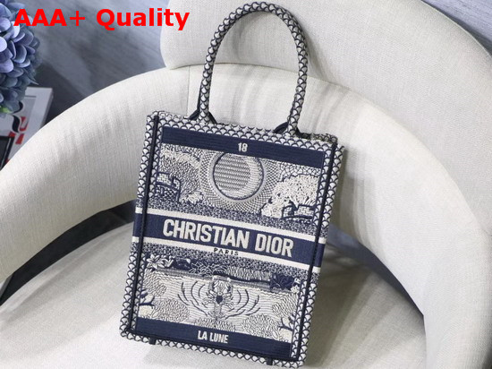 Dior Moon Vertical Dior Book Tote Tarot Embroidered Canvas Bag Replica