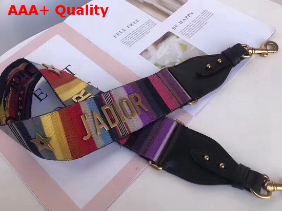 Dior Multi Coloured Canvas Shoulder Strap with J adior Signature Replica