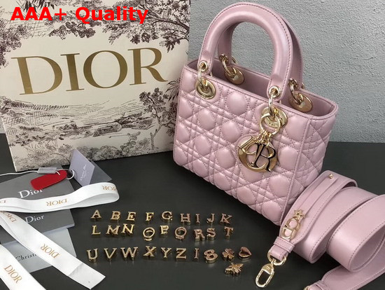 Dior My ABCDior Bag in Pearl Pink Cannage Lambskin Replica