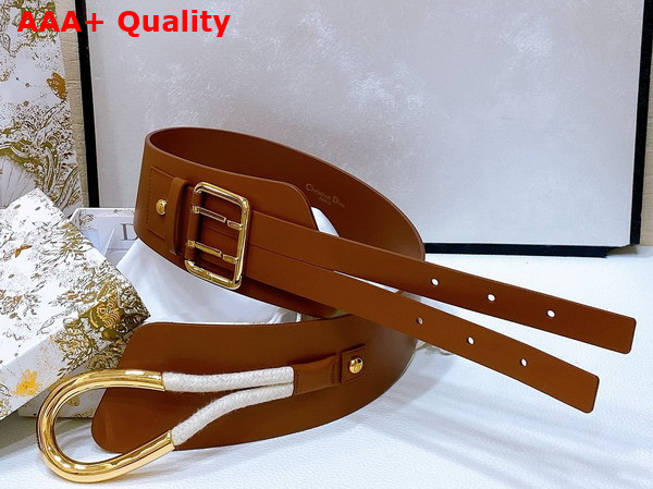 Dior Nolita Belt in Brown Smooth Calfskin and Rope Replica