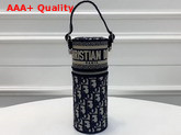 Dior Oblique Bottle Holder in Blue Dior Oblique Embroidered Canvas Replica