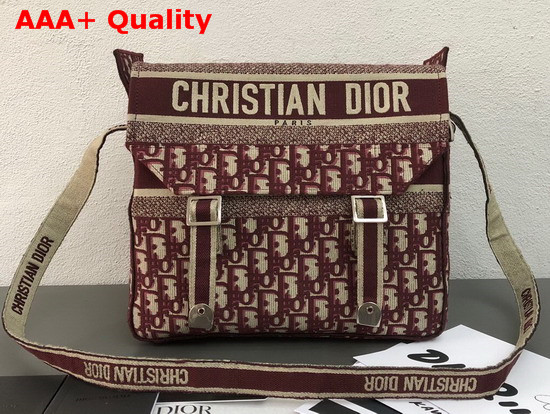 Dior Oblique Diorcamp Messenger Bag in Burgundy Replica