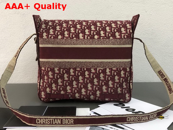 Dior Oblique Diorcamp Messenger Bag in Burgundy Replica