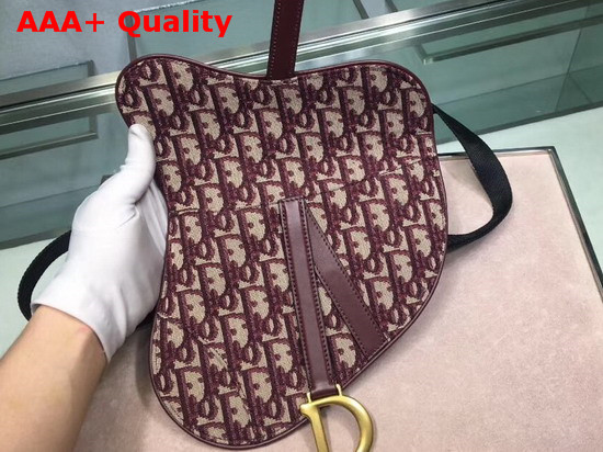 Dior Oblique Saddle Belt Bag in Burgundy Replica