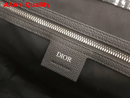 Dior Oblique Tote in Dior Oblique Canvas and Black Grained Calfskin with Signature Dior Detail Replica