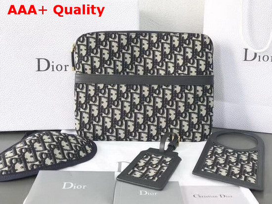 Dior Oblique Travel Kit in Blue Canvas Replica