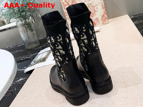 Dior Oblique and Black Calfskin Ankle Boot Replica